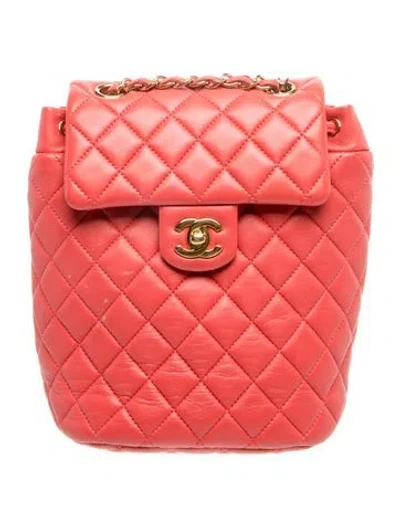 Pre-owned Chanel Mini Urban Spirit Backpack In Red