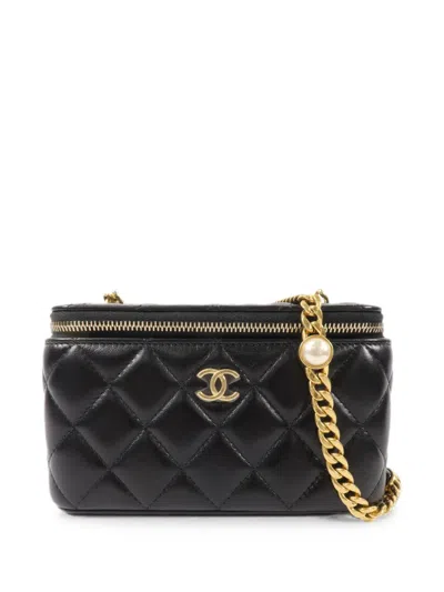 Pre-owned Chanel Mini Vanity Case Cc Messenger Bag In Black