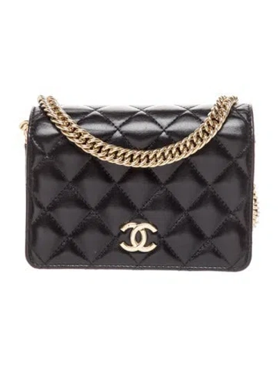 Pre-owned Chanel Mini Wallet On Chain In Black