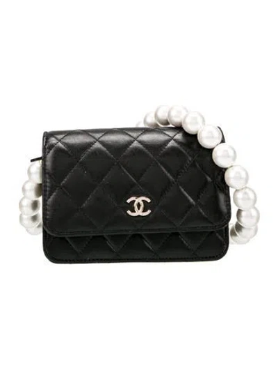 Pre-owned Chanel Mini Wallet On Chain In Black