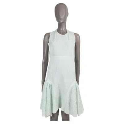 Pre-owned Chanel Mint Green Cotton 2012 12p Textured Knit Dress 40 M