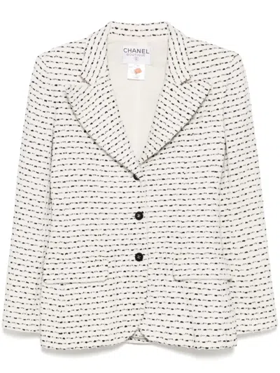 Pre-owned Chanel Monochrome Jacket In White