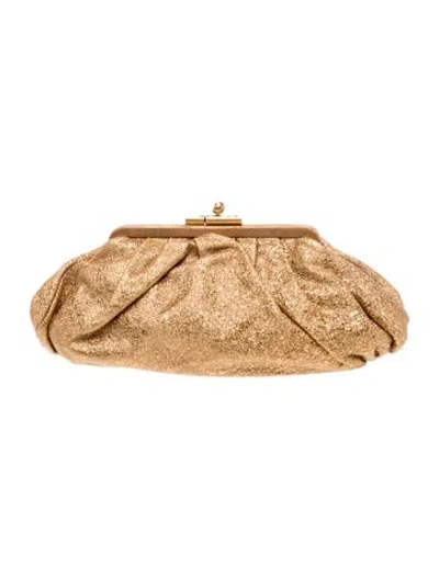 Pre-owned Chanel Monte Carlo Clutch In Gold/metallic