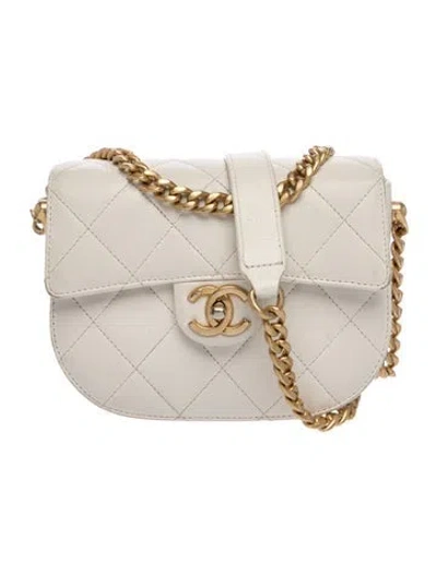 Pre-owned Chanel Moon Messenger Bag In White