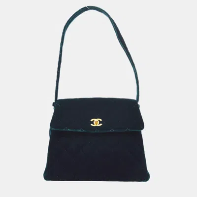 Pre-owned Chanel Moss Green Velvet Handbag