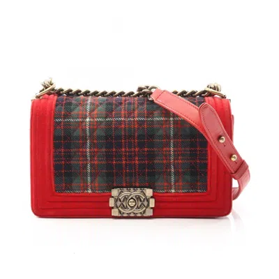 Pre-owned Chanel Multi-color Red Color Fabric Canvas Shoulder Bag ()