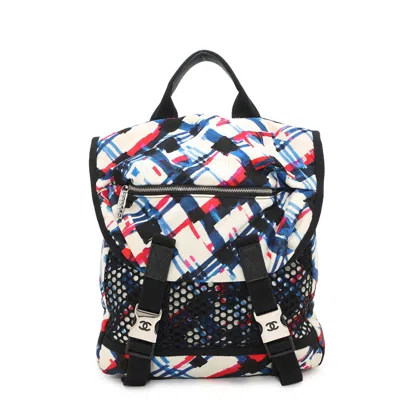 Pre-owned Chanel Multi-color White Nylon Backpack ()