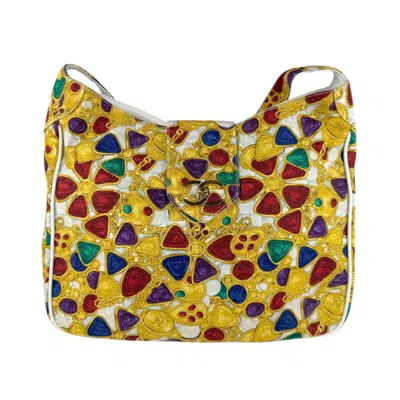 Pre-owned Chanel Multi-color Yellow Canvas Pouch Shoulder Bag ()