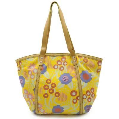 Pre-owned Chanel Multi-color Yellow High Summer Leather Shoulder Bag Tote Bag ()