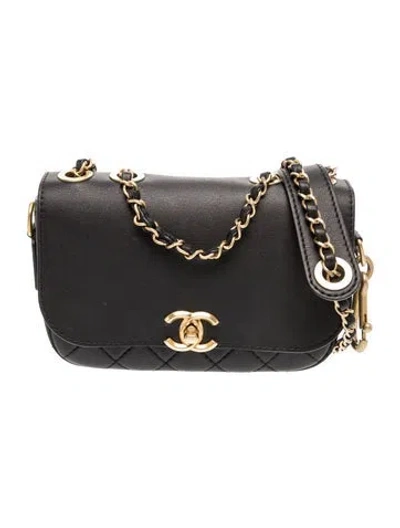 Pre-owned Chanel Multi Pouching Flap Bag W/ Coin Purse In Black