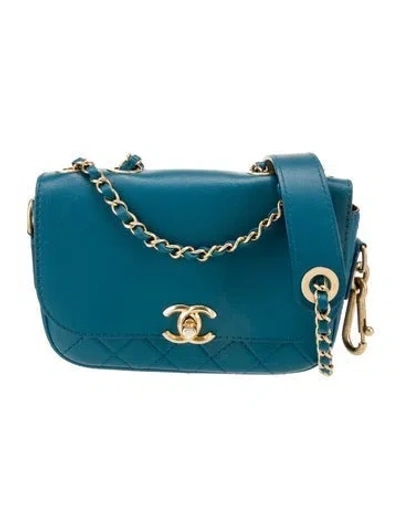 Pre-owned Chanel Multi Pouching Flap Bag W/ Coin Purse In Blue