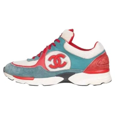 Pre-owned Chanel Multicolor Cc Logo Sneakers Sz.35 In Gray
