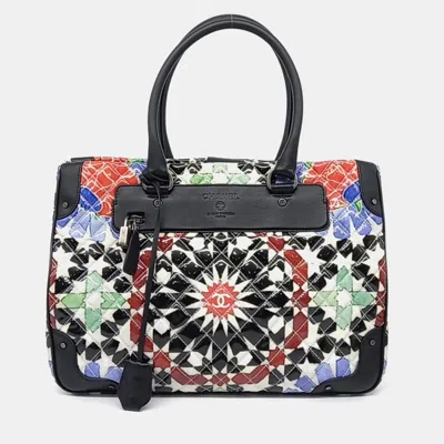 Pre-owned Chanel Multicolor Coated Canvas Dallas Tote And Shoulder Bag