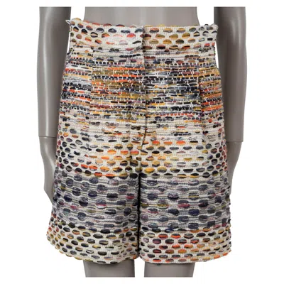 Pre-owned Chanel Multicolor Cotton 17c Cuba Tweed Bermuda Shorts Pants 38 S In Gray