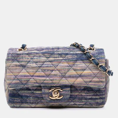 Pre-owned Chanel Multicolor Denim Mini Rectangular Classic Single Flap Bag
