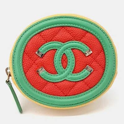 Pre-owned Chanel Multicolor Leather Caviar Coin Purse
