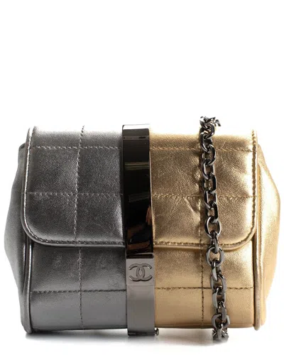 Pre-owned Chanel Multicolor Quilted Leather Single Flap Wristlet (authentic )