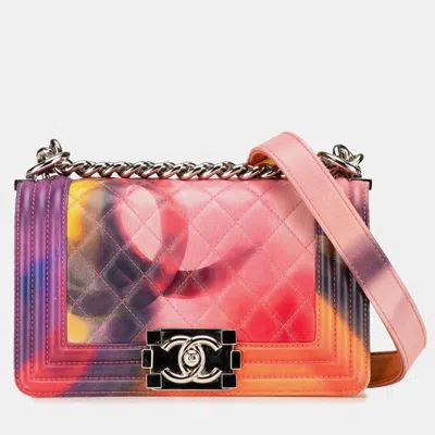 Pre-owned Chanel Multicolor Small Lambskin Flower Power Boy Flap