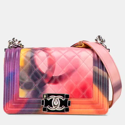 Pre-owned Chanel Multicolor Small Lambskin Flower Power Boy Flap