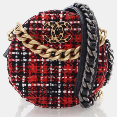 Pre-owned Chanel Multicolor Tweed 19 Round Clutch