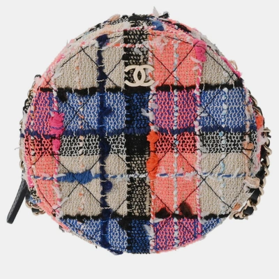 Pre-owned Chanel Multicolor Tweed Round As Earth Bag