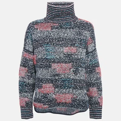 Pre-owned Chanel Multicolor Wool Blend Turtle Neck Jumper M