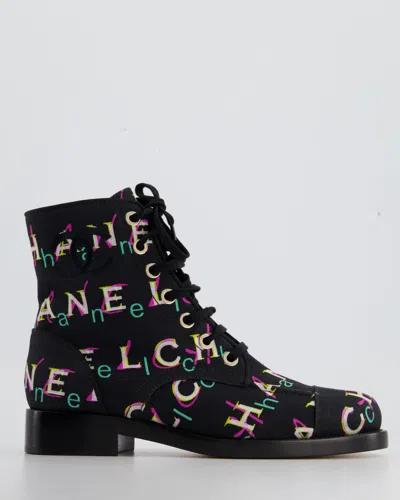 Pre-owned Chanel Multicolour Canvas Logo Boots