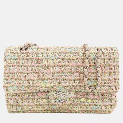 Pre-owned Chanel Multicolour Medium Classic Tweed Double Flap In Multicolor