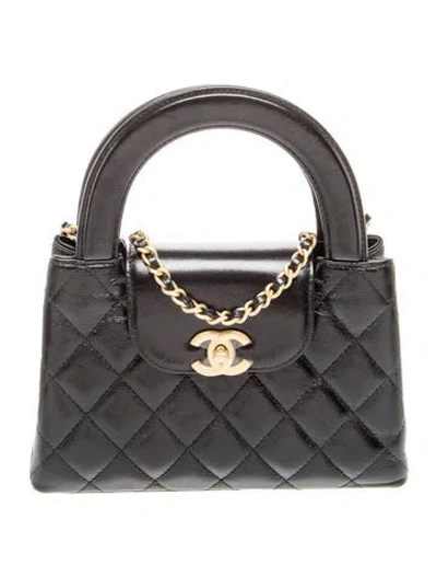 Pre-owned Chanel Nano Kelly Shopper In Black