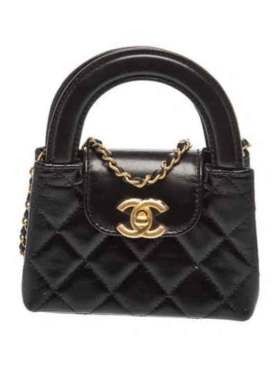 Pre-owned Chanel Nano Kelly Shopper In Black