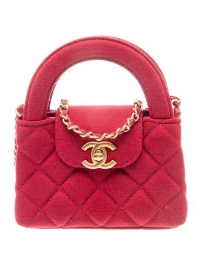 Pre-owned Chanel Nano Kelly Shopper In Red