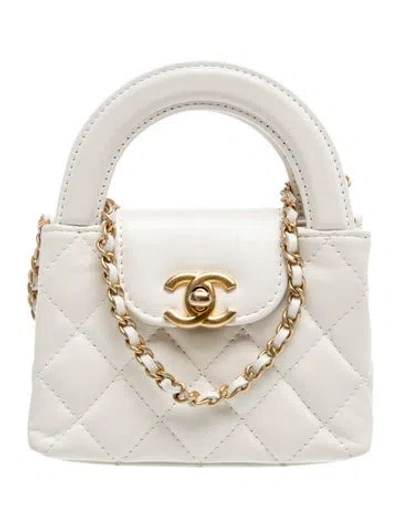 Pre-owned Chanel Nano Kelly Shopper In White