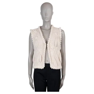 Pre-owned Chanel Natural Cashmere 21a Chateau Des Dames Floral Vest Sweater 36 Xs In Gray