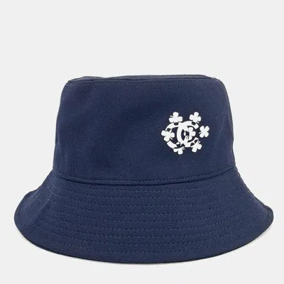 Pre-owned Chanel Navy Blue Cotton Bucket Hat