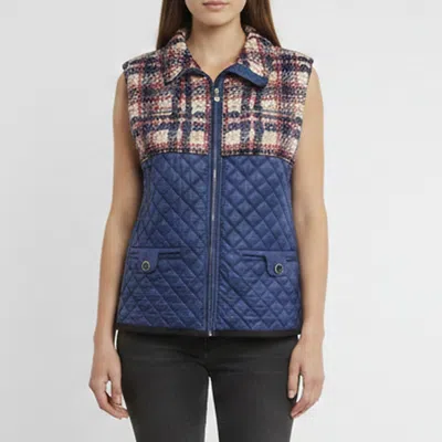 Pre-owned Chanel Navy Blue Quilted Nylon Puffer Gilet Vest S