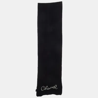 Pre-owned Chanel Navy Blue Rib Knit Shawl