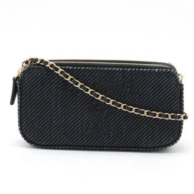Pre-owned Chanel Navy Canvas Clutch Bag Shoulder Bag ()