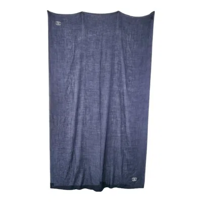 Pre-owned Chanel Navy Cashmere Shawl () In Multi