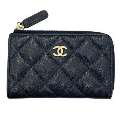 Pre-owned Chanel Navy Caviar Leather Coin Purse/coin Case ()