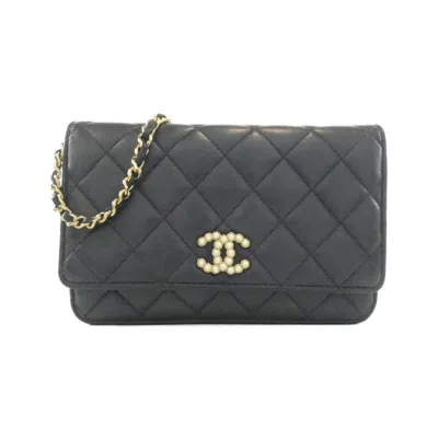 Pre-owned Chanel Navy Chain/shoulder Wallet ()