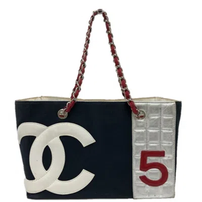 Pre-owned Chanel Navy Cloth Tote Bag ()