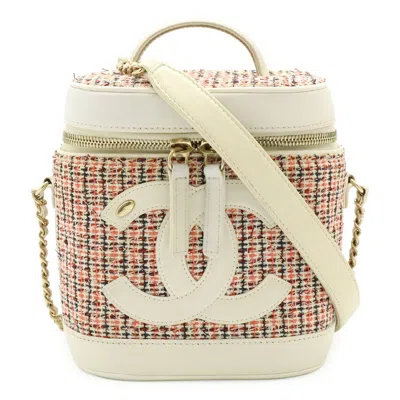 Pre-owned Chanel Navy Color Tweed Leather Handbag Shoulder Bag Vanity Bag () In Multi