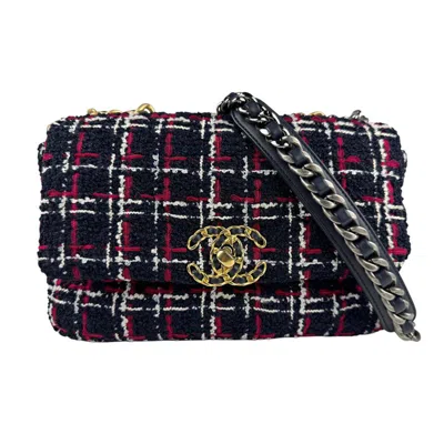 Pre-owned Chanel Navy Color Tweed Shoulder Bag () In Multi