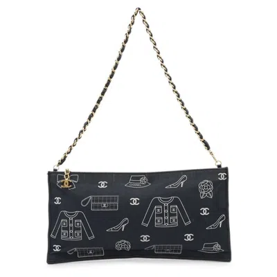 Pre-owned Chanel Navy Cotton Shoulder Bag ()