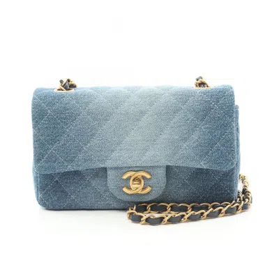 Pre-owned Chanel Navy Denim Shoulder Bag ()