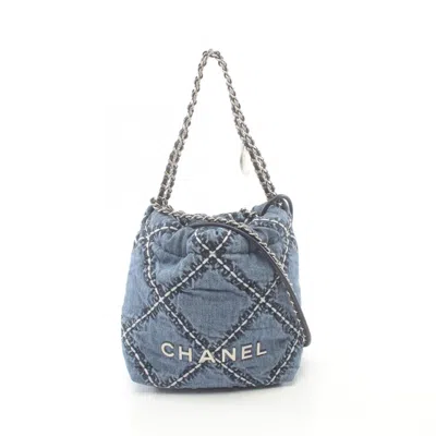 Pre-owned Chanel Navy Denim Shoulder Bag ()