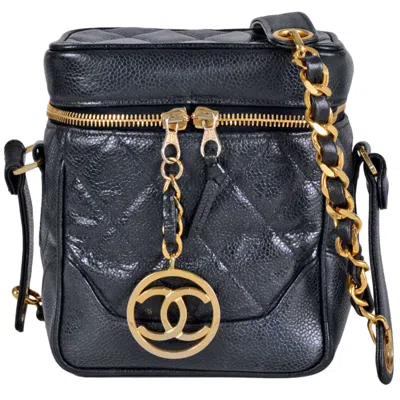 Pre-owned Chanel Navy Grained Calfskin Shoulder Bag () In Blue