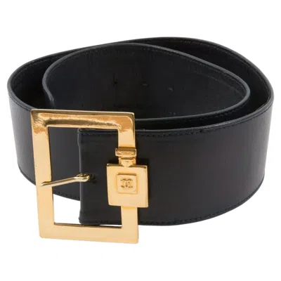 Pre-owned Chanel Navy Large Leather Belt In Blue