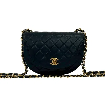 Pre-owned Chanel Navy Leather Pochette Shoulder Bag () In Blue