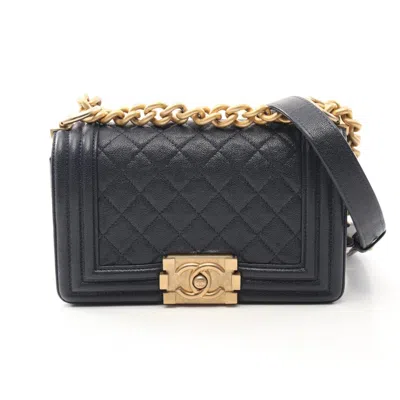 Pre-owned Chanel Navy Leather Shoulder Bag ()